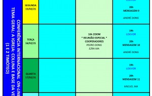 CI FEV/21 – Grade de Programação